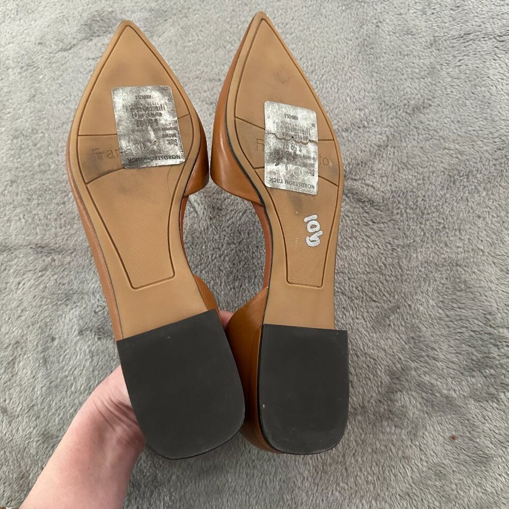 Franco Sarto Cognac Pointed D'Orsay Flats - Picture 4 of 5